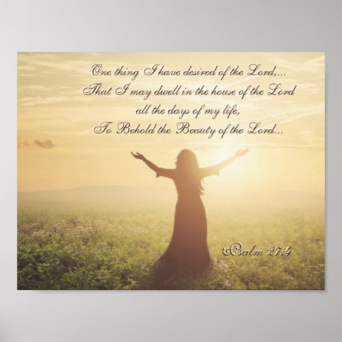 One Thing I have Desired of the Lord Psalm 274 Poster