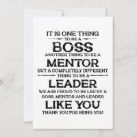 One thing to be a boss | mentor | Leader Quote