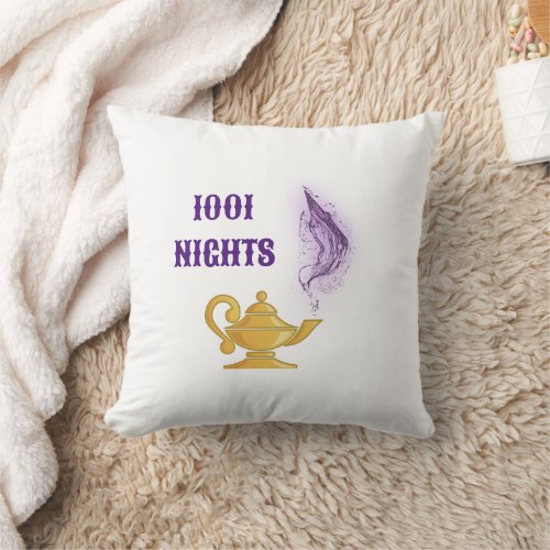 One Thousand and One Nights Aladdin Genie lamp Throw Pillow