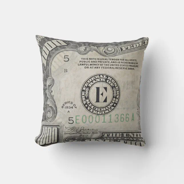 One Thousand Dollar Bill Throw Pillow Zazzle