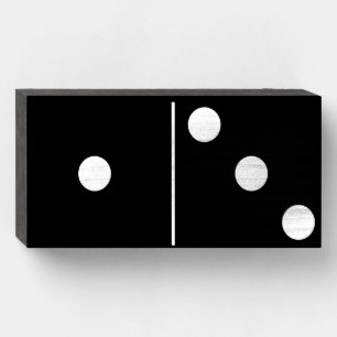 One Three Black Domino Wood Box Wall Art