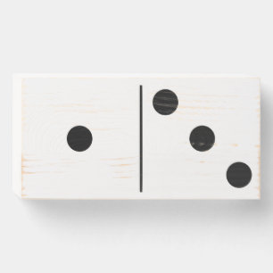 One Three White Domino Wood Box Wall Art 