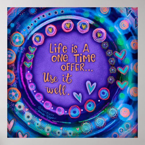 One Time Offer Purple Modern School Poster
