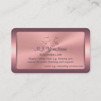 One to One Counselor, framed pink chrome-effect Business Card