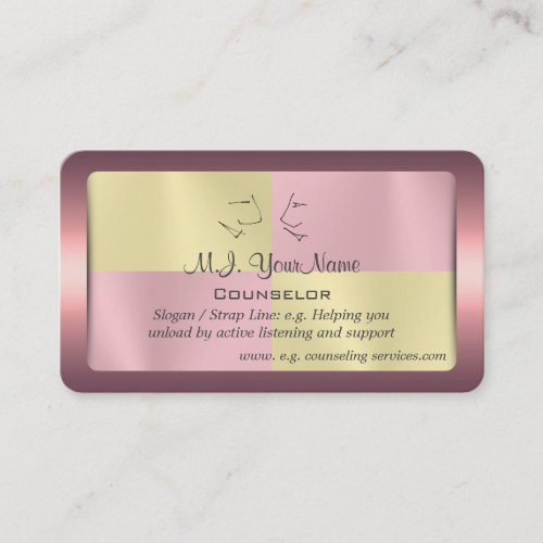 One to One Counselor pink_framed battenburg Business Card