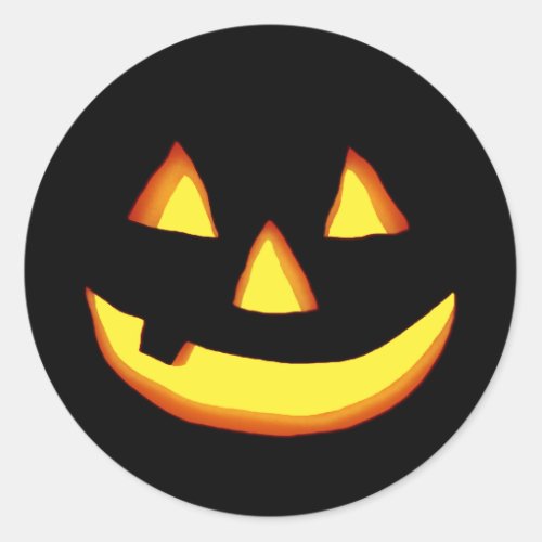 One tooth jack o lantern classic round sticker