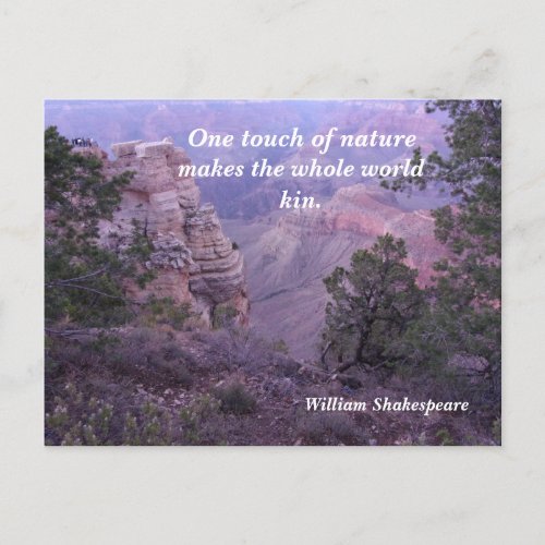 One touch of nature makes the whole world kin postcard