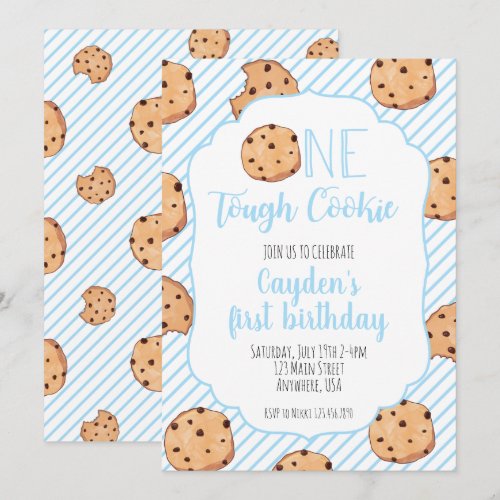 One Tough Cookie Blue first Birthday