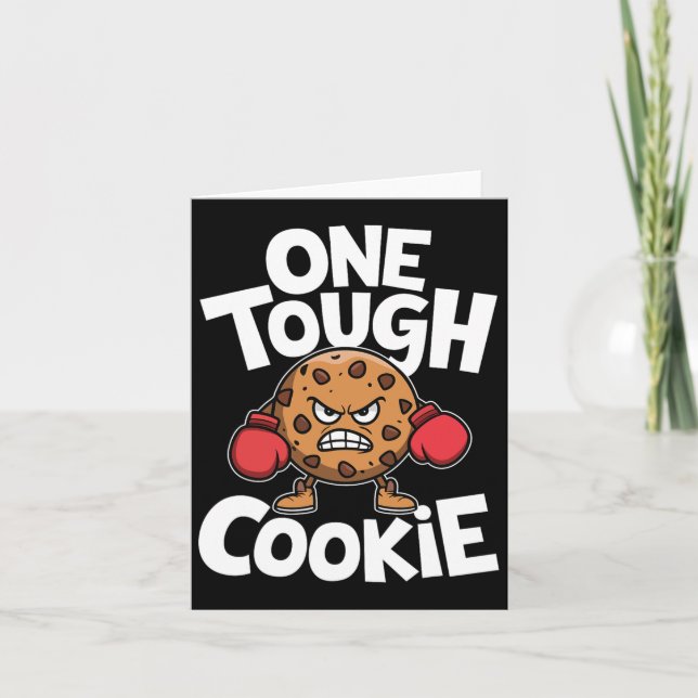 One Tough Cookie Boxer Boxing Funny Cookie Lover  Card (Front)