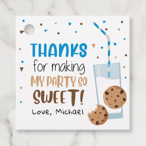  One Tough Cookie First Birthday favor tag