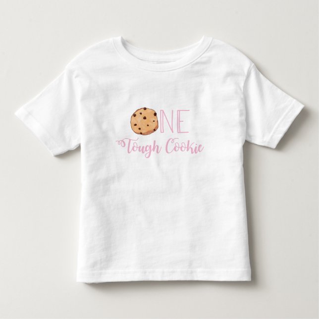 One Tough Cookie Pink Cookie Birthday Toddler T-shirt (Front)