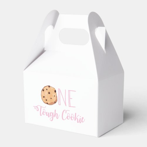 One Tough Cookie Pink Milk and Cookies Birthday Favor Boxes