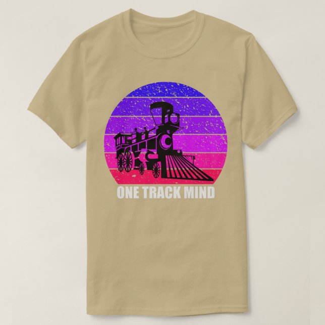 One Track Mind Railroad locomotive design T-Shirt (Design Front)