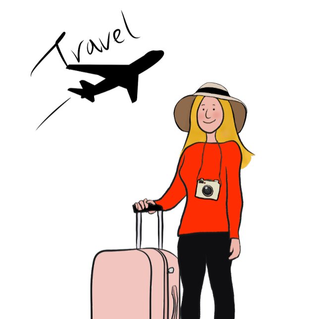 one traveling person illustration card (Creator Uploaded)