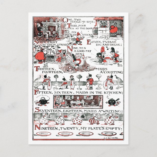 One, Two, Buckle My Shoe Postcard (Front)