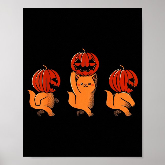 One Two Three Cute Kittens Pumpkin Halloween Soky  Poster (Front)