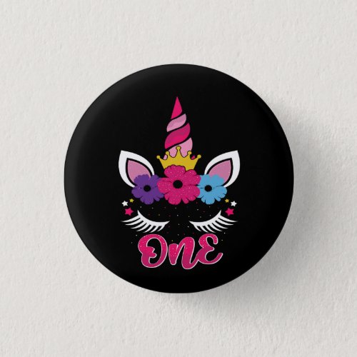 one unicorn birthday t shirt design button