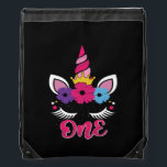 one unicorn birthday t shirt design drawstring bag<br><div class="desc">one unicorn birthday t shirt design</div>