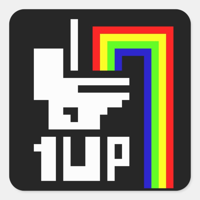 One Up Square Sticker (Front)