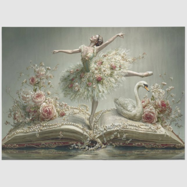 One Upon a Time Ballerina with Swan Tissue Paper (Front)