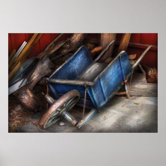 One used wheelbarrow poster (Front)