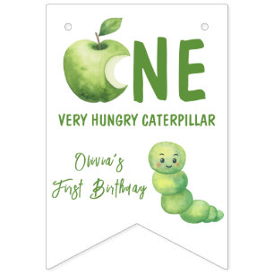 One Very Hungry Caterpillar First Birthday Party Bunting Flags