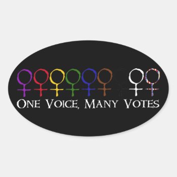 One Voice  Many Votes Oval Sticker by orsobear at Zazzle