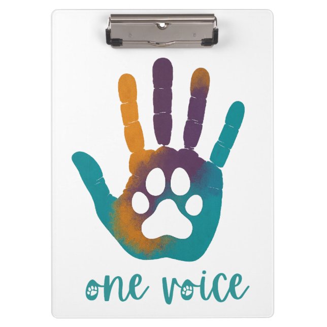 One Voice Paw Print Clipboards (Front)