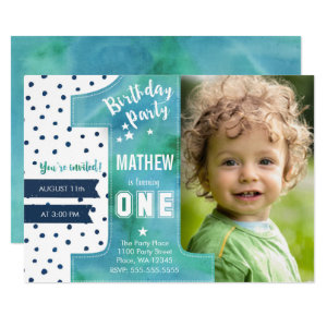 One Watercolor | Birthday Party | Invitation