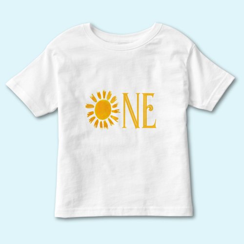 One Watercolor Boho 1st Birthday Baby Toddler T_shirt