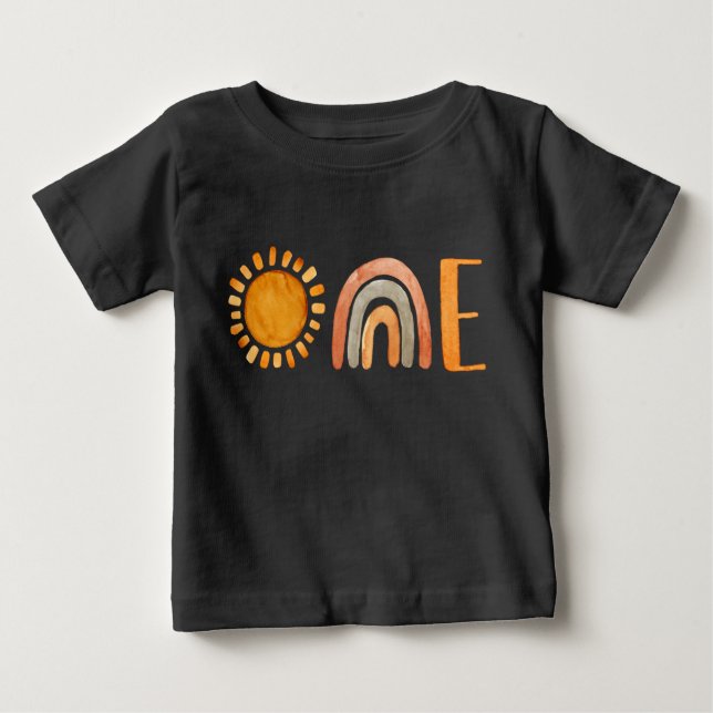 One Watercolor Boho  Baby T-Shirt (Front)