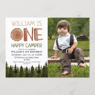 Details about   Boys Personalised 1st First Birthday Party invitations including picture 