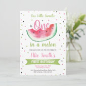 One Watermelon Birthday Invitations (Standing Front)