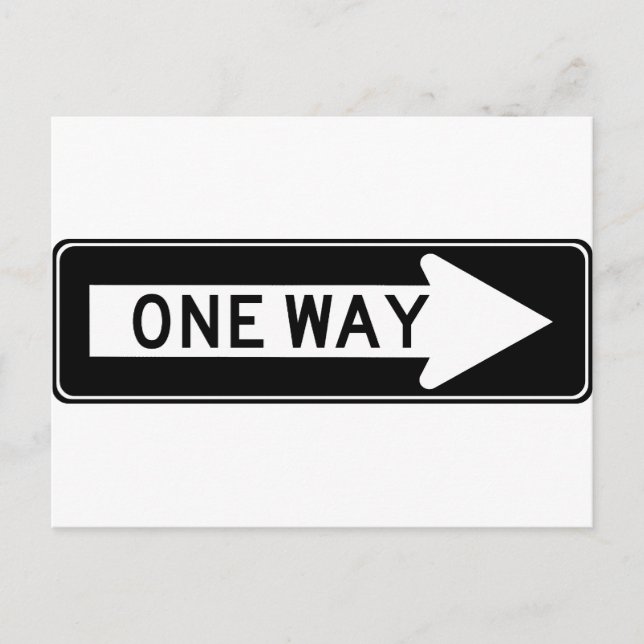 One Way Arrow (Right) Highway Sign Postcard (Front)