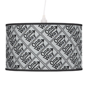 One way / Arrow, Sign Black and white Hanging Lamp