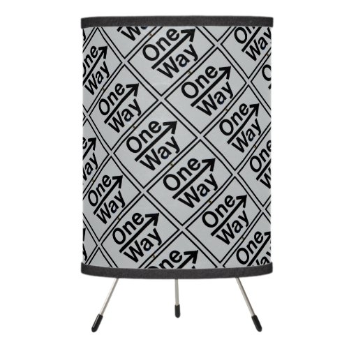 One way  Arrow Sign Black and white Tripod Lamp
