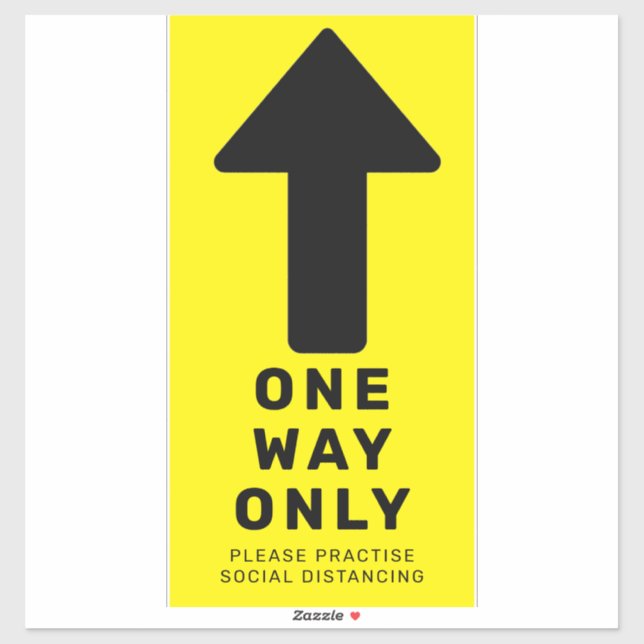 One Way Directional Arrow Floor Marker Sticker (Sheet)
