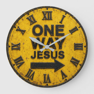 One Way Jesus Large Clock