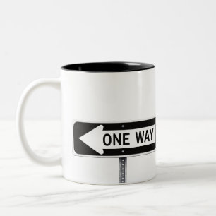One way sign Two-Tone coffee mug