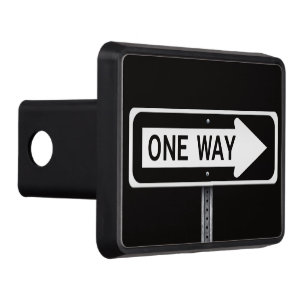 One way street sign hitch cover