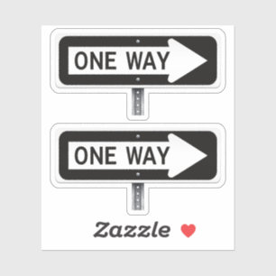 One way street sign sticker