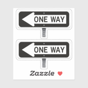 One way street sign sticker