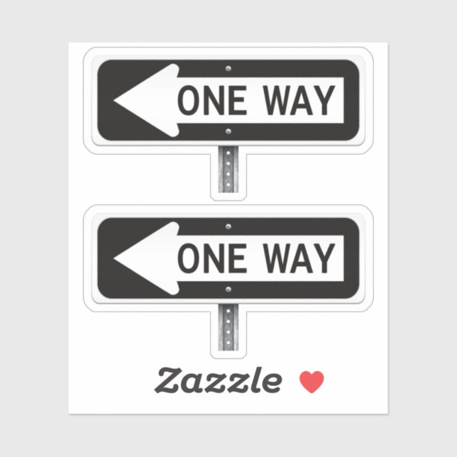 One way street sign sticker (Sheet)