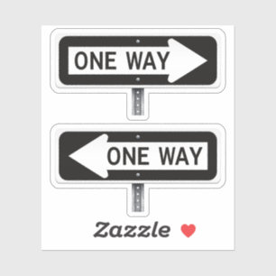 One way street sign sticker