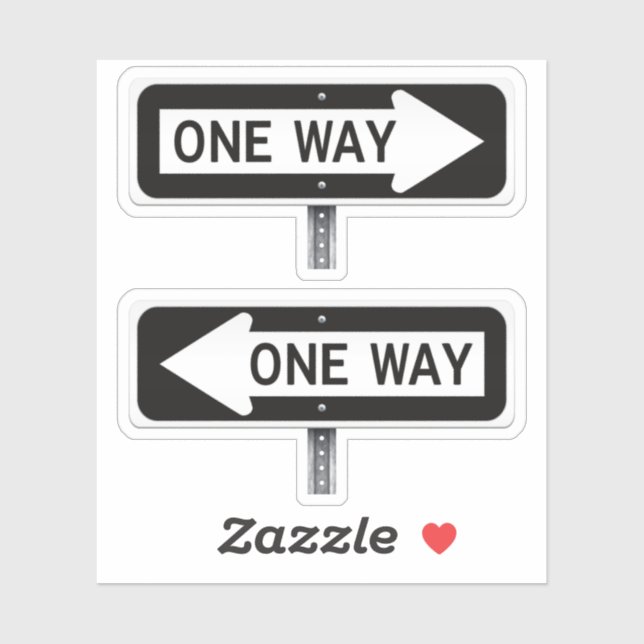 One way street sign sticker (Sheet)
