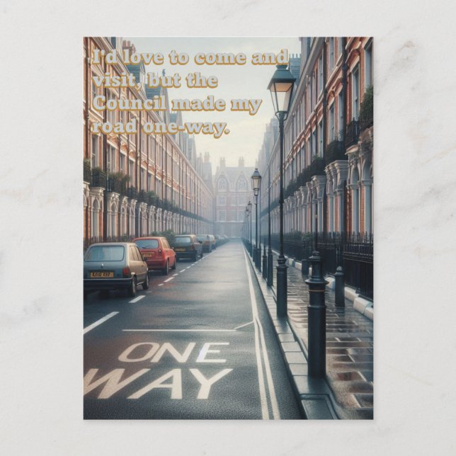 One Way Street Tapestry Postcard (Front)