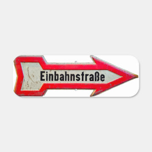 One Way Street Vintage Weathered German Street Metal Sign