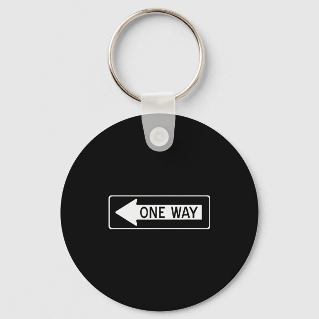 One Way Traffic Sign  Keychain (Front)