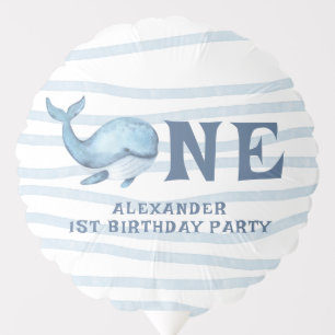 ONE WHALE 1st Birthday Under The Sea Balloon