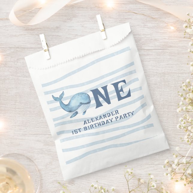 ONE WHALE 1st Birthday Under The Sea Favor Bag (Clipped)